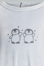 تنزيل الصورة على معرض الصور، Redtag-Grey-And-Charcoal-Penguinveloure-2-Packs-Sleepsuit-Sleepsuits-Baby-0 to 12 Months