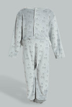 تنزيل الصورة على معرض الصور، Redtag-Grey-And-Charcoal-Penguinveloure-2-Packs-Sleepsuit-Sleepsuits-Baby-0 to 12 Months
