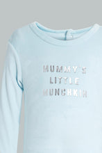 Load image into Gallery viewer, Redtag-Blue-Veloure-Sleep-Suit-Sleepsuits-Baby-0 to 12 Months