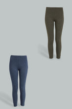 Load image into Gallery viewer, Redtag-Ladies-2-Pack-Legging-Colour:Assorted,-Filter:Women's-Clothing,-New-In,-New-In-Women,-Non-Sale,-S22A,-Section:Women,-Women-Leggings-Women's-