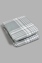تنزيل الصورة على معرض الصور، Redtag-Grey-Check-Printed-Fitted-Sheet(Twin-Size)-Fitted-Sheets-Home-Bedroom-