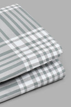 Load image into Gallery viewer, Redtag-Grey-Stripe-Printed-Fitted-Sheet(Double-Size)-Fitted-Sheets-Home-Bedroom-