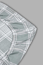 Load image into Gallery viewer, Redtag-Grey-Stripe-Printed-Fitted-Sheet(Double-Size)-Fitted-Sheets-Home-Bedroom-