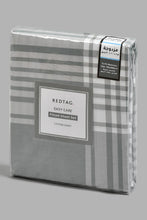 Load image into Gallery viewer, Redtag-Grey-Stripe-Printed-Fitted-Sheet(Double-Size)-Fitted-Sheets-Home-Bedroom-