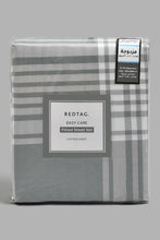 Load image into Gallery viewer, Redtag-Grey-Stripe-Printed-Fitted-Sheet(Double-Size)-Fitted-Sheets-Home-Bedroom-