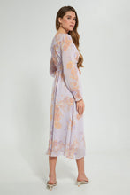 Load image into Gallery viewer, Redtag-Floral-Print-Wrap-Midi-Dress-Dresses-Women's-