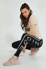 تنزيل الصورة على معرض الصور، Redtag-Black-Skinny-Side-Print-Legging-Leggings-Women's-
