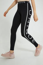 تنزيل الصورة على معرض الصور، Redtag-Black-Skinny-Side-Print-Legging-Leggings-Women's-