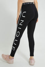 تنزيل الصورة على معرض الصور، Redtag-Black-Skinny-Side-Print-Legging-Leggings-Women's-