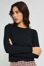 تنزيل الصورة على معرض الصور، Redtag-Mustard-Rib-Plain-Long-Sleeve-T-Shirt-Active-Tees-Women's-