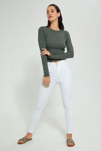 تنزيل الصورة على معرض الصور، Redtag-Red-Rib-Plain-Long-Sleeve-T-Shirt-Active-Tees-Women's-