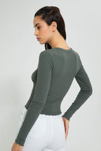 تنزيل الصورة على معرض الصور، Redtag-Red-Rib-Plain-Long-Sleeve-T-Shirt-Active-Tees-Women's-