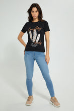 تنزيل الصورة على معرض الصور، Redtag-Black-Photographic-Print-T-Shirt-Active-Tees-Women's-