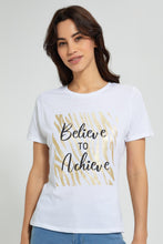 تنزيل الصورة على معرض الصور، Redtag-White-Graphic-Print-T-Shirt-Active-Tees-Women's-