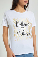 تنزيل الصورة على معرض الصور، Redtag-White-Graphic-Print-T-Shirt-Active-Tees-Women's-
