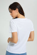 تنزيل الصورة على معرض الصور، Redtag-White-Graphic-Print-T-Shirt-Active-Tees-Women's-