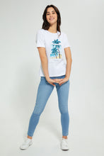 تنزيل الصورة على معرض الصور، Redtag-White-Graphic-Print-T-Shirt-Active-Tees-Women's-