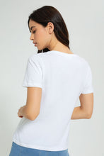تنزيل الصورة على معرض الصور، Redtag-White-Graphic-Print-T-Shirt-Active-Tees-Women's-