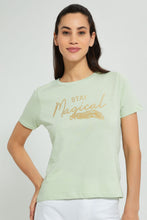 تنزيل الصورة على معرض الصور، Redtag-Mint-Graphic-Print-T-Shirt-Active-Tees-Women's-