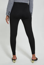Load image into Gallery viewer, Redtag-Black-Skinny-Fit-Waist-Details-Legging-Leggings-Women's-0