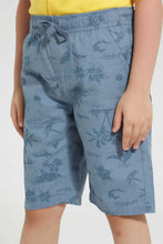تنزيل الصورة على معرض الصور، Redtag-Blue-Printed-Pull-On-Short-Pull-On-Shorts-Boys-2 to 8 Years