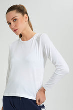 Load image into Gallery viewer, Redtag-White-Plain-Long-Sleeve-T-Shirt-Active-Tees-Women's-