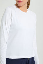 Load image into Gallery viewer, Redtag-White-Plain-Long-Sleeve-T-Shirt-Active-Tees-Women's-