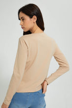 تنزيل الصورة على معرض الصور، Redtag-Beige-Plain-Long-Sleeve-T-Shirt-Active-Tees-Women's-