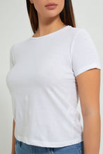 تنزيل الصورة على معرض الصور، Redtag-White-Plain-Short-Sleeve-Crew-Neck-T-Shirt-Active-Tees-Women's-