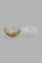 Load image into Gallery viewer, Redtag-Gold-Metal-&-Glass-Decorative-Bowl-Bowls-Home-Decor-