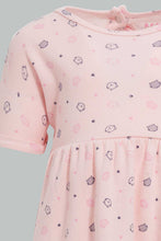 Load image into Gallery viewer, Redtag-Pink-Cat-Print-Dress-Dresses-Baby-0 to 12 Months
