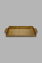 تنزيل الصورة على معرض الصور، Redtag-Gold-Metal-Rectangle-Tray-Trays-Home-Dining-