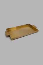 تنزيل الصورة على معرض الصور، Redtag-Gold-Metal-Rectangle-Tray-Trays-Home-Dining-