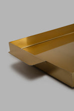 تنزيل الصورة على معرض الصور، Redtag-Gold-Metal-Rectangle-Tray-Trays-Home-Dining-