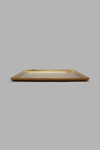 تنزيل الصورة على معرض الصور، Redtag-Gold-Metal-Square-Hammered-Platter-Serving-Platters-Home-Dining-