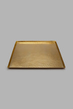 تنزيل الصورة على معرض الصور، Redtag-Gold-Metal-Square-Hammered-Platter-Serving-Platters-Home-Dining-