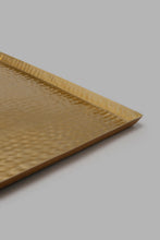 تنزيل الصورة على معرض الصور، Redtag-Gold-Metal-Square-Hammered-Platter-Serving-Platters-Home-Dining-