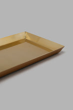 تنزيل الصورة على معرض الصور، Redtag-Gold-Metal-Rectangle-Tray-Trays-Home-Dining-