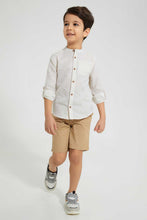Load image into Gallery viewer, Redtag-Beige-Elasticated-Poplin-Short-Shorts-Boys-2 to 8 Years