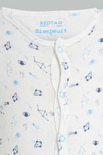 تنزيل الصورة على معرض الصور، Redtag-White-And-Blue-Space-Sleep-Suit-Sleepsuits-Baby-0 to 12 Months