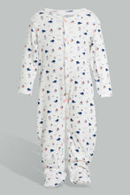 تنزيل الصورة على معرض الصور، Redtag-Navy-And-Red-Whale-Sleep-Suit-Sleepsuits-Baby-0 to 12 Months