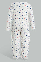 تنزيل الصورة على معرض الصور، Redtag-Navy-And-Red-Whale-Sleep-Suit-Sleepsuits-Baby-0 to 12 Months
