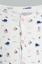 تنزيل الصورة على معرض الصور، Redtag-Navy-And-Red-Whale-Sleep-Suit-Sleepsuits-Baby-0 to 12 Months