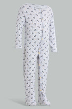 تنزيل الصورة على معرض الصور، Redtag-Grey-And-Mustard--Car-Print-Sleep-Suit-Sleepsuits-Baby-0 to 12 Months
