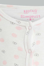 تنزيل الصورة على معرض الصور، Redtag-Pink-And-White-Polka-Dot-Sleepsuit-Sleepsuits-Baby-0 to 12 Months