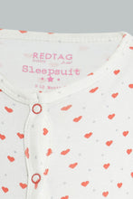 Load image into Gallery viewer, Redtag-Red-And-Grey-Heart-Print-Sleep-Suit-Colour:Red,-Filter:Baby-(0-to-12-Mths),-NBF-Sleepsuits,-New-In,-New-In-NBF,-Non-Sale,-PPE,-S22B,-Section:Kidswear-Baby-0 to 12 Months