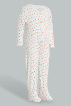 Load image into Gallery viewer, Redtag-Red-And-Grey-Heart-Print-Sleep-Suit-Colour:Red,-Filter:Baby-(0-to-12-Mths),-NBF-Sleepsuits,-New-In,-New-In-NBF,-Non-Sale,-PPE,-S22B,-Section:Kidswear-Baby-0 to 12 Months