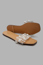 Load image into Gallery viewer, Redtag-Pearl-Trim-Mule-Character,-Colour:White,-Filter:Women's-Footwear,-New-In,-New-In-Women-FOO,-Non-Sale,-S22A,-Women-Casual-Sandals-Women's-