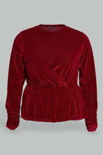 تنزيل الصورة على معرض الصور، Redtag-Velour-Peplum-Top-Tops-Women's-