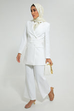 تنزيل الصورة على معرض الصور، Redtag-White-Long-Line-Belted-Jacket-Cardigans-Women's-